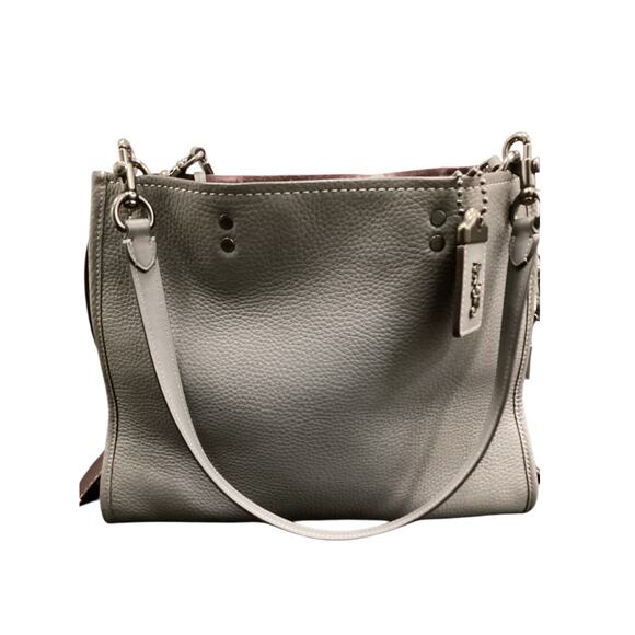 Coach Purse Women’s 1 Size #23755 Rogue31 Genuine Pebbled Leather Dust Bag Gray - Picture 2 of 13